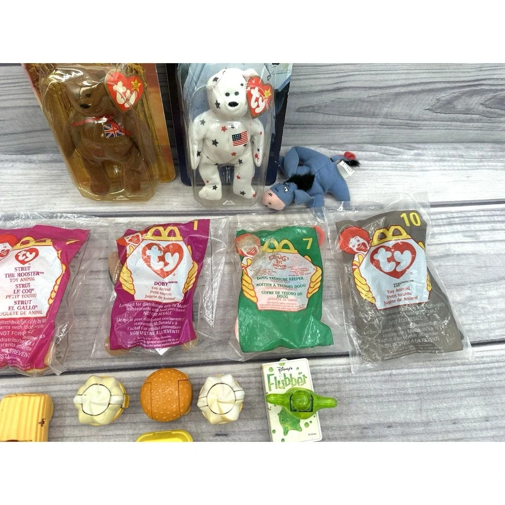 LOT OF VINTAGE 80'S / 90'S MCDONALD'S HAPPY MEAL TOYS CHANGEABLES BEANIE‎ BABIES